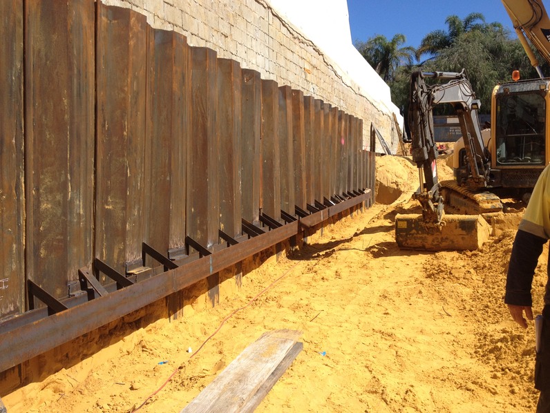 Sheet Piles with Walers-Ventnor Avenue, West Perth